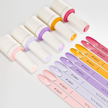 Sunset Mirage- 5 Colors Gel Polish Set (With Nail Tips)